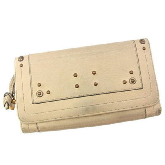 Chloe long Wallet padlock studs beige - Picture 1 of 6